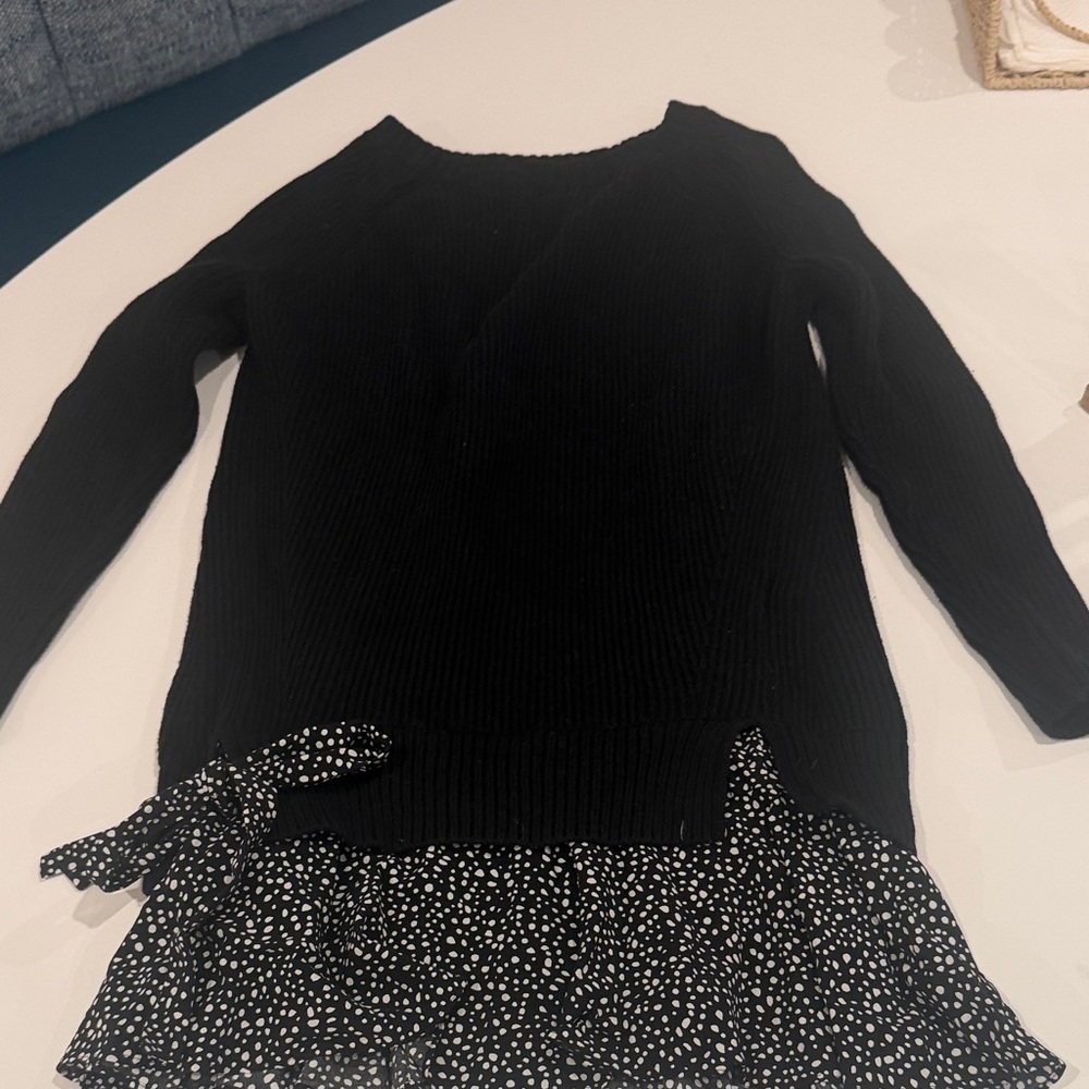 All Saints Black Ribbed Knit Sweater